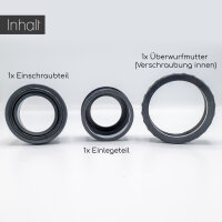 Baumaxxe PVC Fitting Verschraubung mit Klebemuffen I 63 mm I Grau I Innengewinde I PVC Verschraubung I bm_364