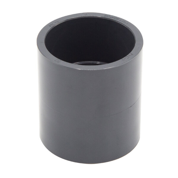 PVC-Muffe I 50mm I Klebemuffe I PVC-Rohrmuffe mit 2-Anschlüssen I Rund I Rohr-Verbindungsstück für Rohre und Fittinge I bm0961