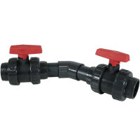 2x PVC-Winkel 45° I 40mm I 1 1/4 Zoll I Klebemuffe mit 2-Anschlüssen I Verrohrung