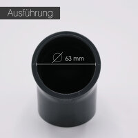 PVC-Winkel 45° I 63mm I 2 Zoll I Klebemuffe mit 2-Anschlüssen I Verrohrung