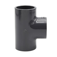 Baumaxxe 2x PVC-U T-Stück 90° I 40mm I 1 1/4 Zoll I Klebemuffe I PVC-Rohrmuffe mit 2-Anschlüssen I Rohr-Verbindungsstück PVC-Fitting I bm066