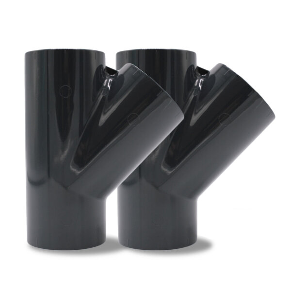 2x PVC T-Stück 45° Abzweigmuffe I 32 mm I für PVC-Rohre und PVC-Fittinge I bm_174