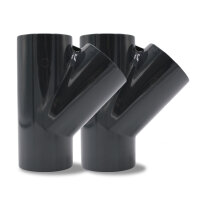 2x PVC T-Stück 45° Abzweigmuffe I 40 mm I für PVC-Rohre und PVC-Fittinge I bm_173