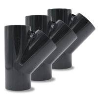 3x PVC T-Stück 45° Abzweigmuffe I 50 mm I für PVC-Rohre und PVC-Fittinge I bm_171