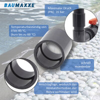 4x PVC-Muffe 16mm Klebemuffe Mit 2-Anschlüssen Rund Rohr-Verbindungsstück für Rohre und Fittinge bm257