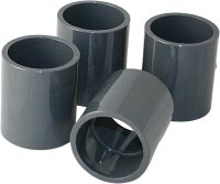 4x PVC-Muffe I 20mm I Klebemuffe I PVC-Rohrmuffe mit 2-Anschlüssen I Rund I Rohr-Verbindungsstück für PVC-Rohre und PVC-Fittinge I bm033