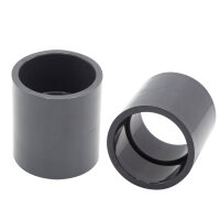 2x PVC-Muffe I 50mm I Klebemuffe I PVC-Rohrmuffe mit 2-Anschlüssen I Rund I Rohr-Verbindungsstück für Rohre und Fittinge I bm0961