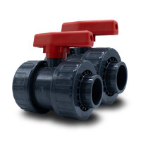 2x PVC-Kugelhahn I 40 mm I 1 1/4 Zoll I für...