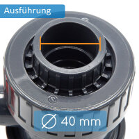 2x PVC-Kugelhahn I 40 mm I 1 1/4 Zoll I für Klebemuffen und Fittinge I Absperrhahn 2-Wege I PVC-Rohrverbinder 40mm I Kugelschieber für Pool- und Teichbau I bm147