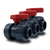 3x PVC-Kugelhahn I 40 mm I 1 1/4 Zoll I für...
