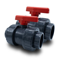 2x PVC-Kugelhahn I 63 mm I 2 Zoll I für Klebemuffen...