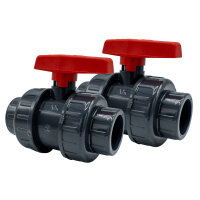 2x PVC-Kugelhahn I 32mm I 1 Zoll I Typ AK I für...