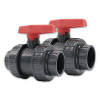 2x PVC-Kugelhahn I 50mm I 1 1/2 Zoll I Typ AK I für...