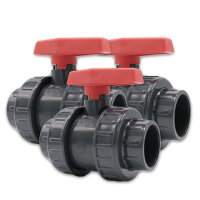 3x PVC-Kugelhahn I 50mm I 1 1/2 Zoll I Typ AK I für...