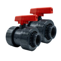 2x PVC-Kugelhahn mit Innengewinde I 1 1/4" x 1...