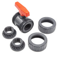 3x PVC-Kugelhahn mit Innengewinde I 1 1/4" x 1 1/4" I Verschraubung für Verbindungsstücke mit AG I Absperrhahn 2-Wege I PVC-Rohrverbinder I Kugelschieber für Pool- und Teichbau I bm031