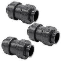 3x Kegelrückschlagventil PVC-U federbelastet I 50mm...