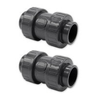 2x Kegelrückschlagventil PVC-U federbelastet I 63 mm...