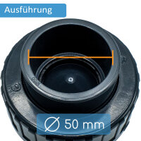 2x Baumaxxe PVC Rückschlagventil 50 mm federbelastet I 1 1/2 Zoll PN16 I mit Verschraubung zum Öffnen und Reinigen I für Pool Verrohrung Druck und Saugleitung I bm281