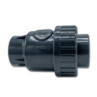 3x Baumaxxe PVC Rückschlagventil 50 mm federbelastet I 1 1/2 Zoll PN16 I mit Verschraubung zum Öffnen und Reinigen I für Pool Verrohrung Druck und Saugleitung I bm281