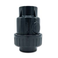3x Baumaxxe PVC Rückschlagventil 50 mm federbelastet I 1 1/2 Zoll PN16 I mit Verschraubung zum Öffnen und Reinigen I für Pool Verrohrung Druck und Saugleitung I bm281