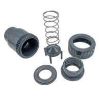 3x Baumaxxe PVC Rückschlagventil 50 mm federbelastet I 1 1/2 Zoll PN16 I mit Verschraubung zum Öffnen und Reinigen I für Pool Verrohrung Druck und Saugleitung I bm281