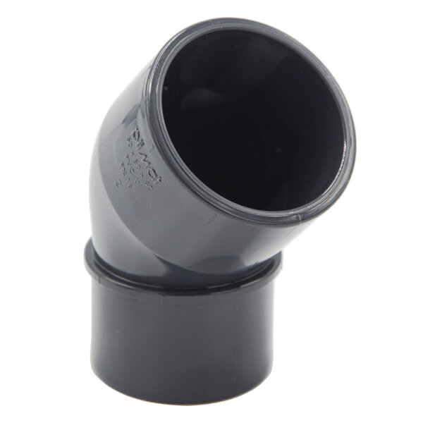 2x PVC Winkel 45° mit Reduktion 40/50 mm x 50 mm bm011