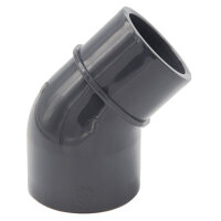 3x PVC Winkel 45° mit Reduktion 40/50 mm x 50 mm bm011