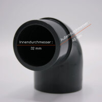 2x PVC-Winkel-Muffe 90° reduziert I 32/40 mm x 40 mm...