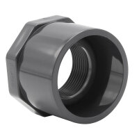 3x PVC Reduzierstück mit Achtkant I Klebemuffe x IG I 63 mm x 1 1/4 Zoll I bm249