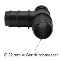 3x PP T-Stück 90° Tüllen-Anschluss I 32 mm...