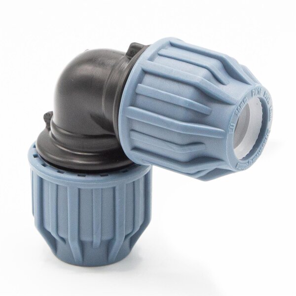 3x PP Kupplung I 90° Winkel 20 mm I Klemmverbinder mit 2 Anschlüssen I Klemmverschraubung I Klebe- Flexschlauchverbinder I Pool-Zubehör I Garten-Bewässerung I Druckleitung I bm308