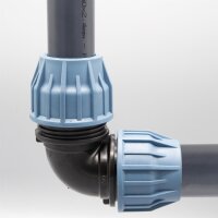 3x PP Kupplung I 90° Winkel 20 mm I Klemmverbinder mit 2 Anschlüssen I Klemmverschraubung I Klebe- Flexschlauchverbinder I Pool-Zubehör I Garten-Bewässerung I Druckleitung I bm308