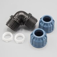 3x PP Kupplung I 90° Winkel 25 mm I Klemmverbinder...