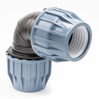 3x PP Kupplung I 90° Winkel 63 mm I Klemmverbinder...