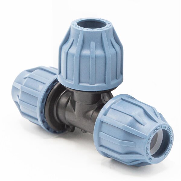 3x PP Kupplung I T-Stück l 16 mm I Klemmverbinder mit 2 Anschlüssen I Klemmverschraubung I Klebe- Flexschlauchverbinder I Pool-Zubehör I Garten-Bewässerung I Druckleitung I bm314