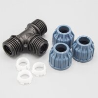 3x PP Kupplung I T-Stück l 20 mm I Klemmverbinder...