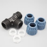 3x PP Kupplung I T-Stück l 32 mm I Klemmverbinder...