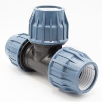 3x PP Kupplung I T-Stück l 63 mm I Klemmverbinder mit 2 Anschlüssen I Klemmverschraubung I Klebe- Flexschlauchverbinder I Pool-Zubehör I Garten-Bewässerung I Druckleitung I bm320