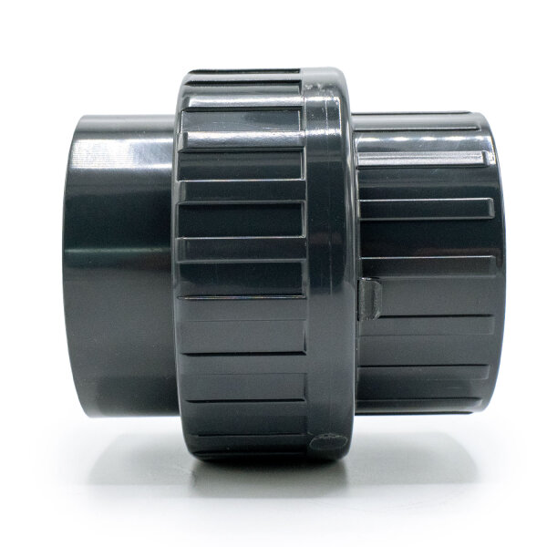 3x Baumaxxe PVC Fitting Verschraubung mit Klebemuffen I 63 mm I Grau I Innengewinde I PVC Verschraubung I bm364