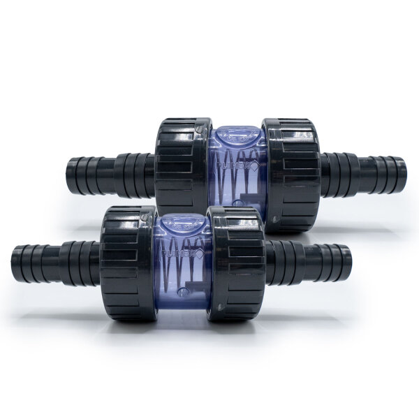 2x PVC Kegelrückschlagventil federbelastet mit Schlauchtüllen 32/38mm I 10 Bar Arbeitsdruck I Für Pool- und Teichbau I bm282