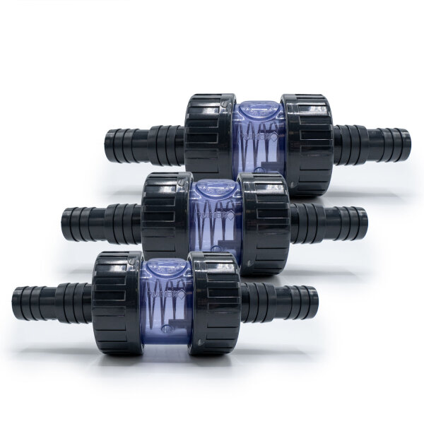 3x PVC Kegelrückschlagventil federbelastet mit Schlauchtüllen 32/38mm I 10 Bar Arbeitsdruck I Für Pool- und Teichbau I bm282