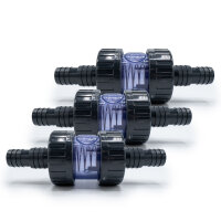 3x PVC Kegelrückschlagventil federbelastet mit Schlauchtüllen 32/38mm I 10 Bar Arbeitsdruck I Für Pool- und Teichbau I bm282