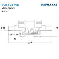 3x PVC Kegelrückschlagventil federbelastet mit Schlauchtüllen 32/38mm I 10 Bar Arbeitsdruck I Für Pool- und Teichbau I bm282
