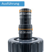 2x PVC Kegelrückschlagventil federbelastet mit 2x Schlauchtüllen 32/38mm und Schlauchschellen I 10 Bar Arbeitsdruck I Für Pool- und Teichbau I bm283