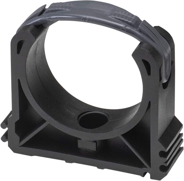 Baumaxxe PVC-Rohrschellen Set I 50 mm I Schwarz I 10 Stück I Pool-Zubehör I Rohrklemme mit Verschlussbügel I Rohrhalter I für PVC-Rohr mit Ø 50 mm geeignet I bm048