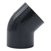 PVC-Winkel 45° I 40mm I 1 1/4 Zoll I Klebemuffe mit 2-Anschlüssen I Verrohrung
