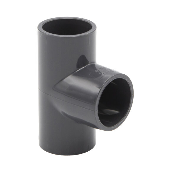 PVC-Muffe T-Stück 90° I 25mm I 3/4 Zoll I Klebemuffe I PVC-Rohrmuffe mit 2-Anschlüssen I Rohr-Verbindungsstück PVC-Fitting I bm068