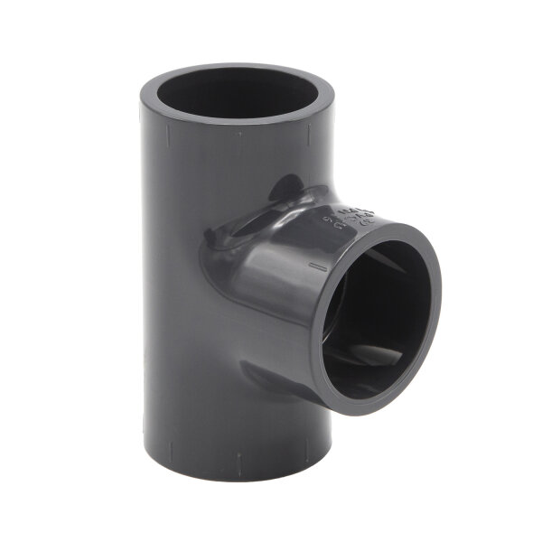 PVC-Muffe T-Stück 90° I 32mm I 1 Zoll I Klebemuffe I PVC-Rohrmuffe mit 2-Anschlüssen I Rohr-Verbindungsstück PVC-Fitting I bm067