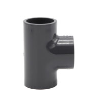 PVC-Muffe T-Stück 90° I 32mm I 1 Zoll I Klebemuffe I PVC-Rohrmuffe mit 2-Anschlüssen I Rohr-Verbindungsstück PVC-Fitting I bm067